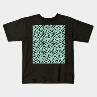 Dalmatian Animal Print Spots Black Mint Green Polka Dots Kids T-Shirt